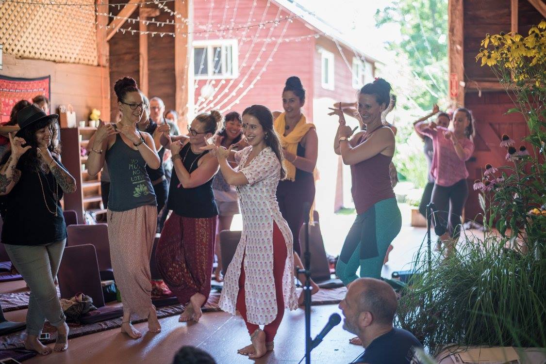 Photo of Bryn Chrisman dancing at the 5th Annual Bhakti Immersion Weekend