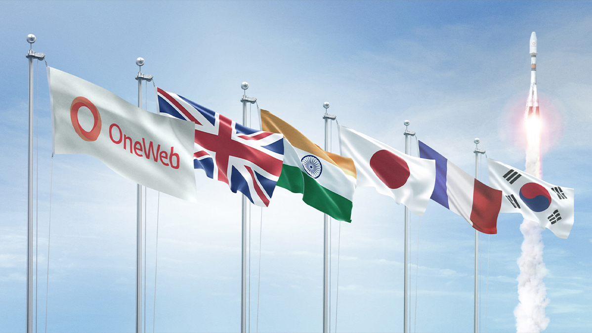 OneWeb的公司旗与投资国的国旗